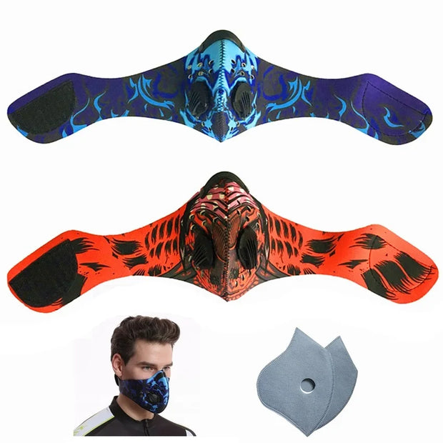 Fast Ship Men Women PM 2.5 Activated Carbon Dust Proof Cycling Face Masks Anti Pollution Mouth Bike Training Mask Face Shield