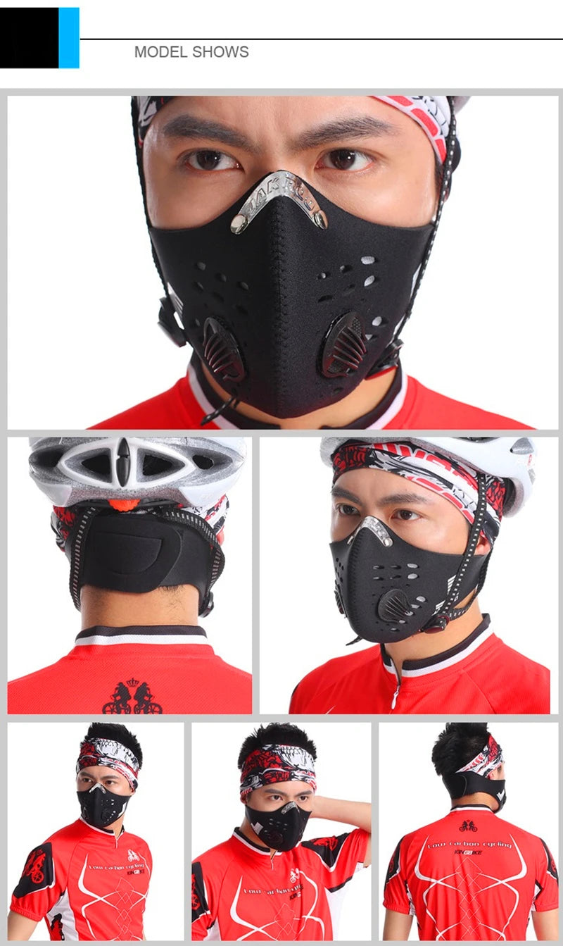 Fast Ship Men Women PM 2.5 Activated Carbon Dust Proof Cycling Face Masks Anti Pollution Mouth Bike Training Mask Face Shield