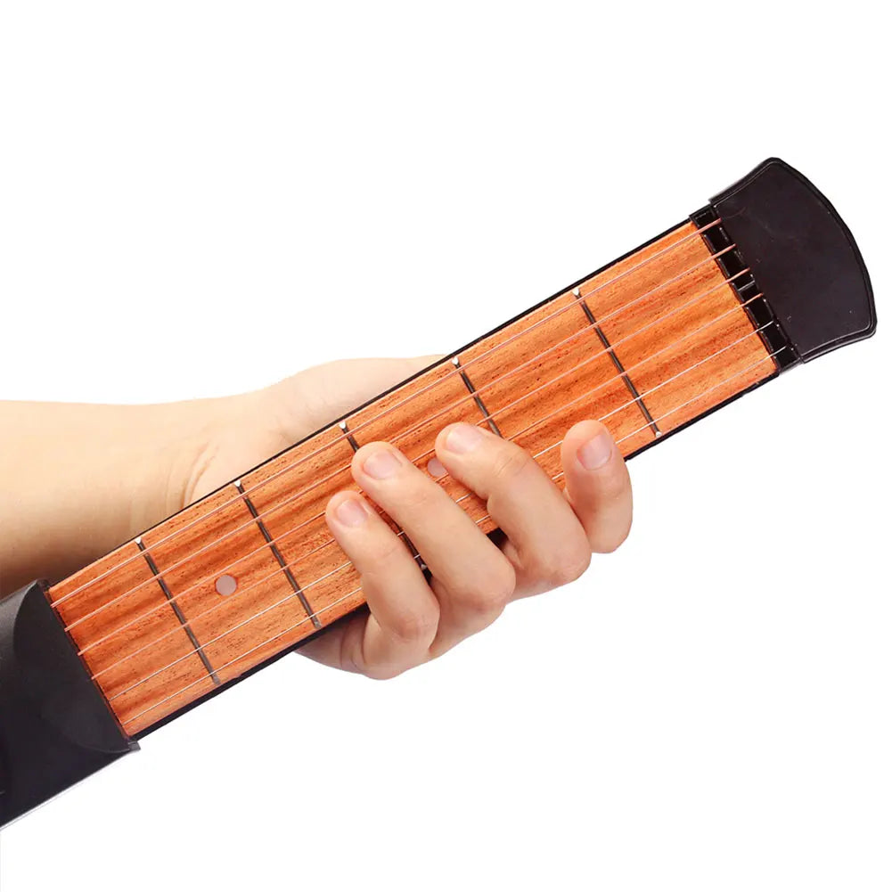 1 Pcs Portable Pocket Guitar 6 Fret Pocket Guitar Beginner Strings Chord Trainer Practicing Tool