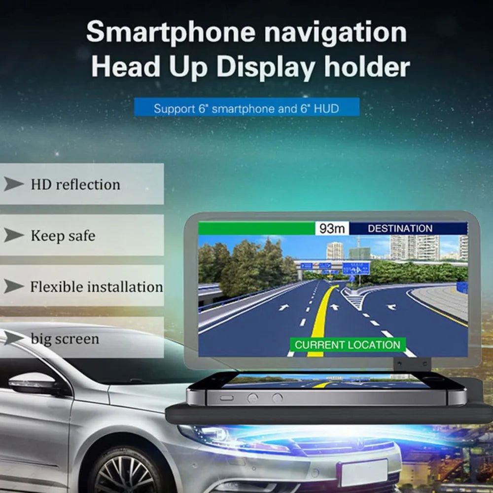 Youwinme Adjustable Car Display Holder Under 6 Inch GPS Phone HUD Navigation Bracket Mobile Auto Driving Smartphone Head Up
