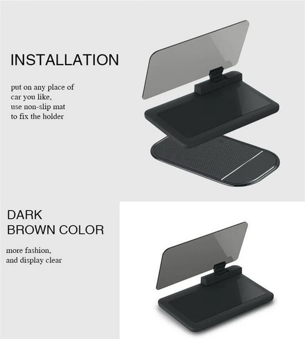 Youwinme Adjustable Car Display Holder Under 6 Inch GPS Phone HUD Navigation Bracket Mobile Auto Driving Smartphone Head Up