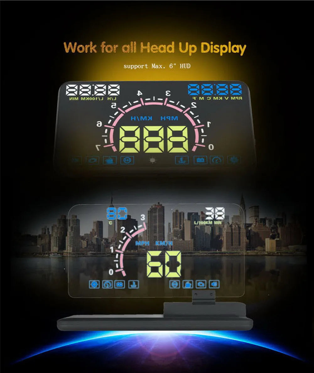 Youwinme Adjustable Car Display Holder Under 6 Inch GPS Phone HUD Navigation Bracket Mobile Auto Driving Smartphone Head Up