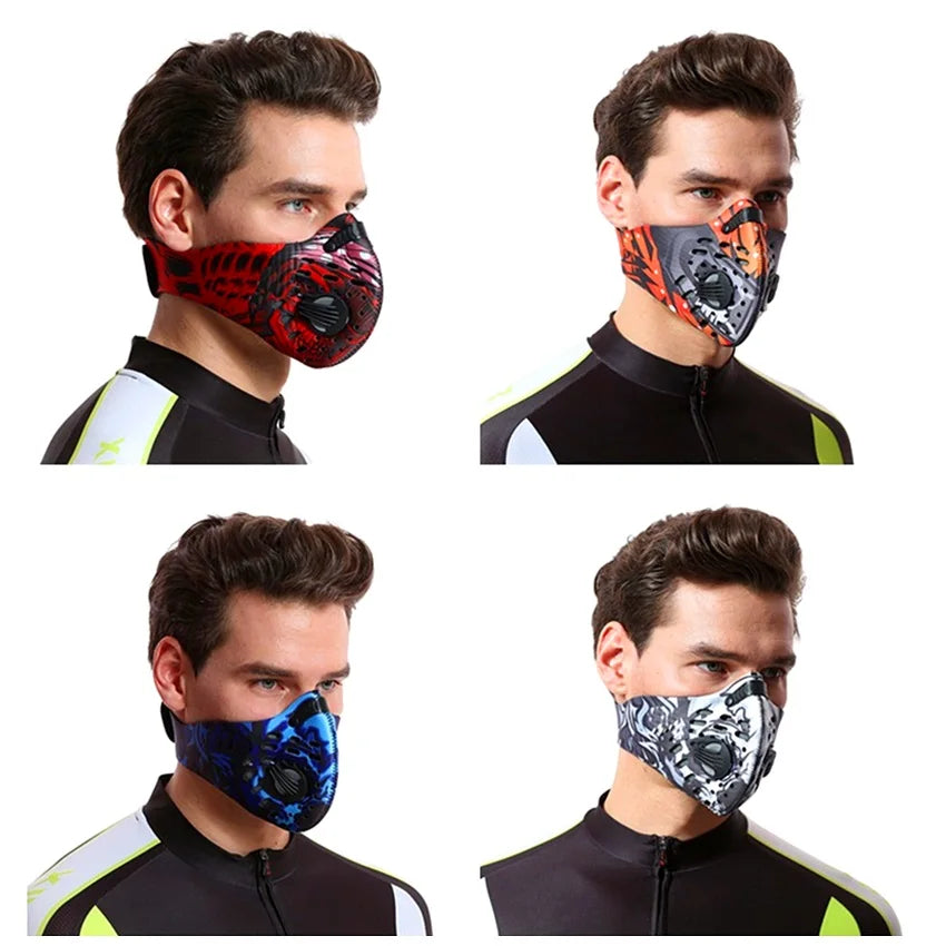 Fast Ship Men Women PM 2.5 Activated Carbon Dust Proof Cycling Face Masks Anti Pollution Mouth Bike Training Mask Face Shield