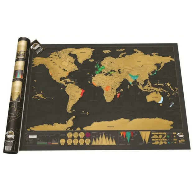 Big size Earth scratch maps with National Flags Deluxe Scratch maps With Scratch Off Layer Visual Travel Journal for travel maps
