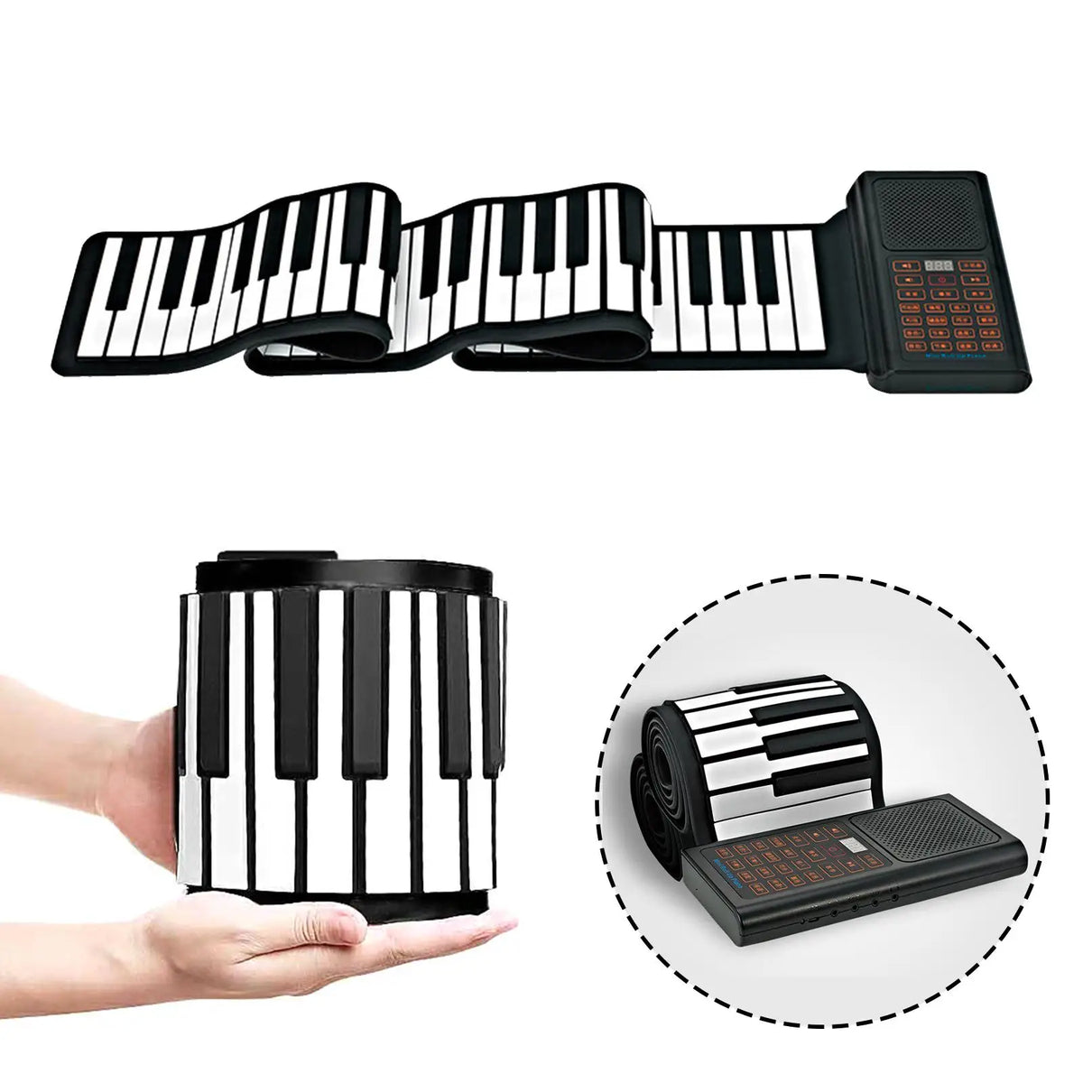 88 Keys Roll up Flexible Piano Travel Piano Silicone Electronic Piano for Kids for Home Gifts Holiday Gift Children Adults