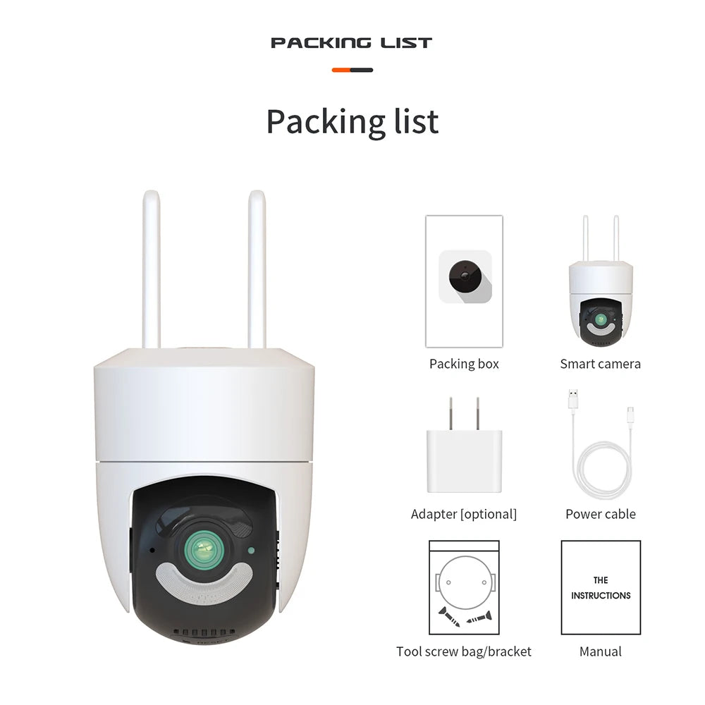 4MP Onvif 2.4G/5G Dual Band WiFi Home Security Cameras Waterproof Motion Detection Outdoor IP Alarm Surveillance Tuya Camera