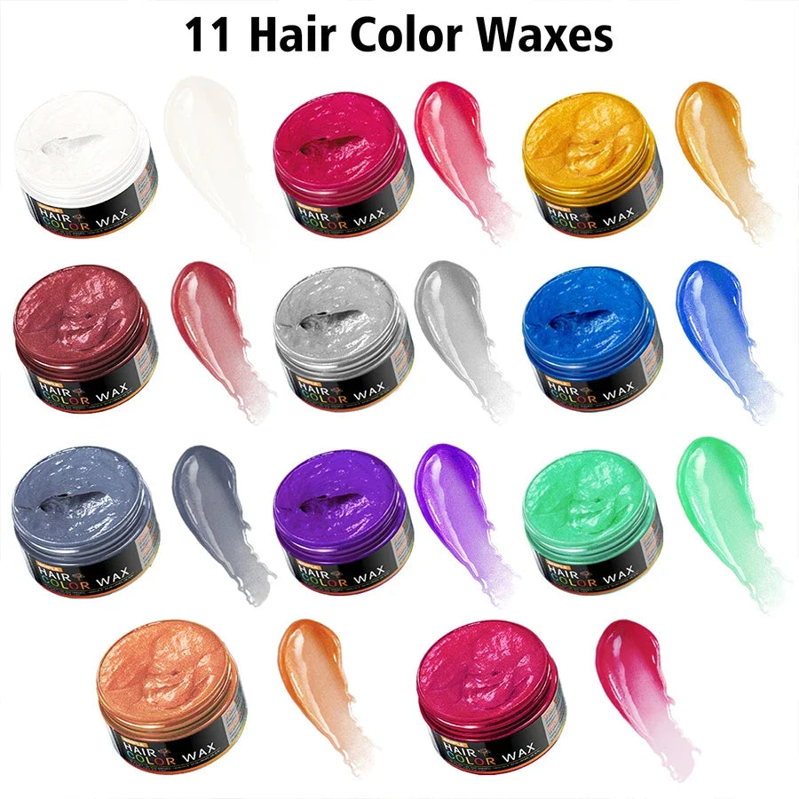GOIPLE Unisex 120g Hair Color Wax Pomade Temporary Long Lasting Hold Hair Dye Cream Mud Disposable Molding Coloring Styling Gel