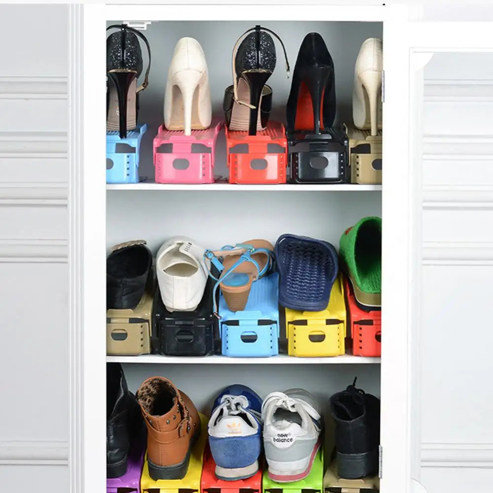 1/2/3pcs Integrated Shoe Rack Double Adjustable Shoe Rack Shoe Storage Rack Slipper Shoe Storage Home Organization