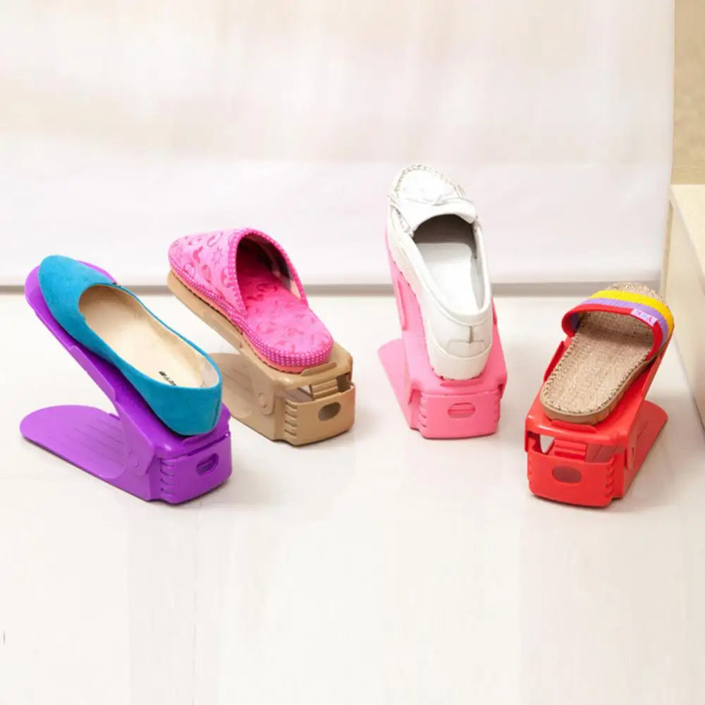1/2/3pcs Integrated Shoe Rack Double Adjustable Shoe Rack Shoe Storage Rack Slipper Shoe Storage Home Organization