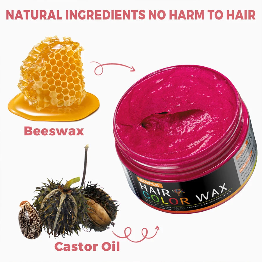 GOIPLE Unisex 120g Hair Color Wax Pomade Temporary Long Lasting Hold Hair Dye Cream Mud Disposable Molding Coloring Styling Gel