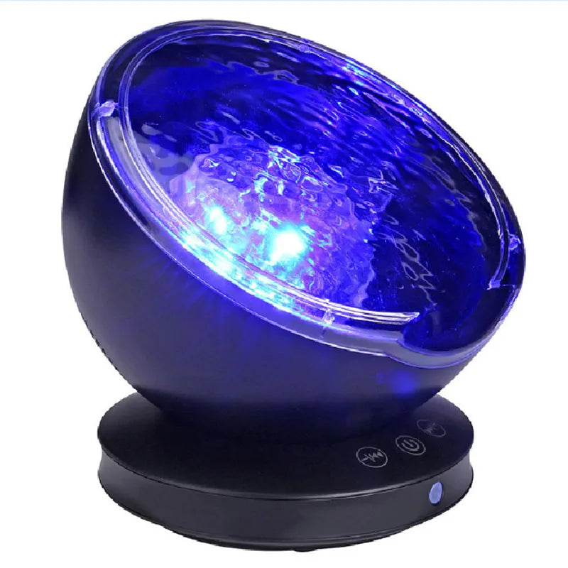 Ocean Wave Projector LED Night Light Remote Control TF Cards Music Player Speaker Aurora Projection