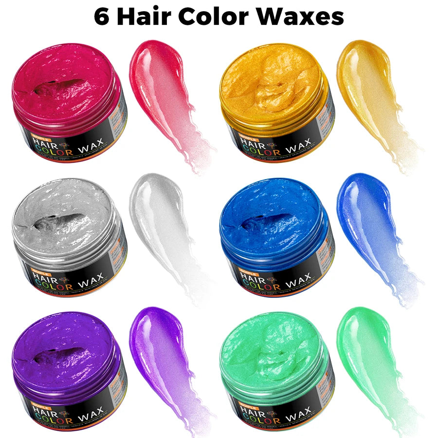 GOIPLE Unisex 120g Hair Color Wax Pomade Temporary Long Lasting Hold Hair Dye Cream Mud Disposable Molding Coloring Styling Gel