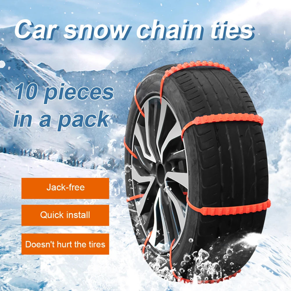 10/20Pcs Anti Skid Snow Chains Car Winter Tire Wheels Chains Winter Outdoor Snow Tire Emergency Double Grooves Anti-Skid Chains