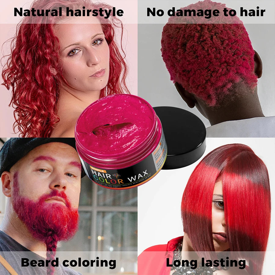 GOIPLE Unisex 120g Hair Color Wax Pomade Temporary Long Lasting Hold Hair Dye Cream Mud Disposable Molding Coloring Styling Gel