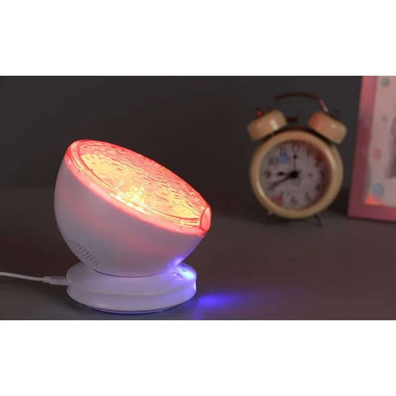 Ocean Wave Projector LED Night Light Remote Control TF Cards Music Player Speaker Aurora Projection