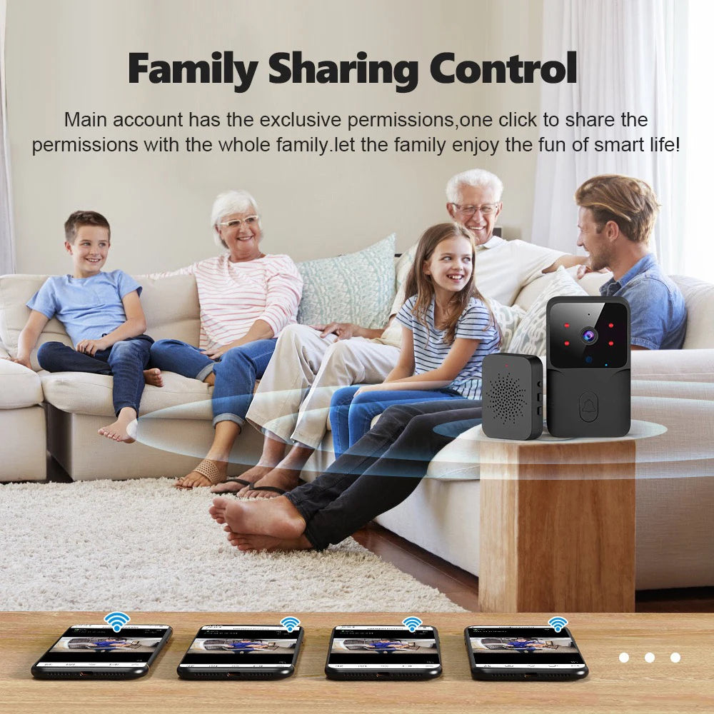 Tuya Video Doorbell Wireless HD Camera WiFi PIR Motion Detection IR Alarm Security Smart Home Security Door Bell WiFi Intercom
