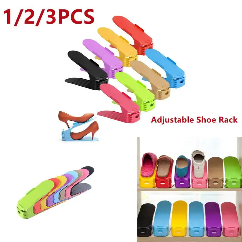1/2/3pcs Integrated Shoe Rack Double Adjustable Shoe Rack Shoe Storage Rack Slipper Shoe Storage Home Organization