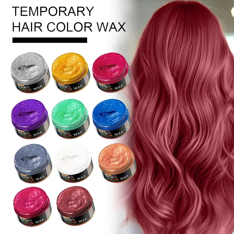 GOIPLE Unisex 120g Hair Color Wax Pomade Temporary Long Lasting Hold Hair Dye Cream Mud Disposable Molding Coloring Styling Gel