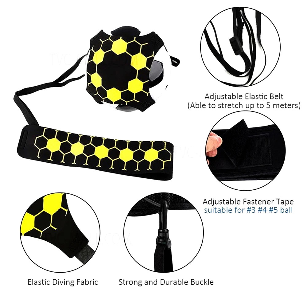 Soccer Training Belt,Football Kick Trainer,Solo Practice Training Aid, Adjustable Practice Belt for Kids and Adults Fits Ball