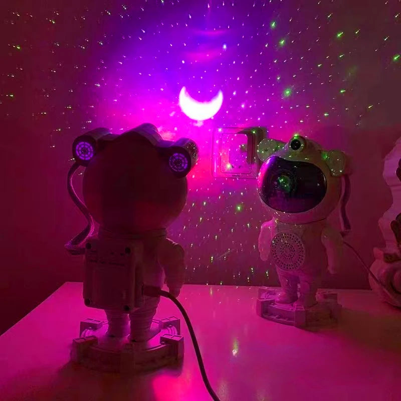Astronaut starlight projector LED bedroom ambiance night light aurora moon astronaut Bluetooth speaker accessories