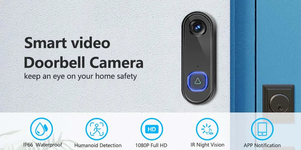 TUYA Video Doorbell WiFi  Wireless Outdoor Door Bell Camera AC Power 1080P Video Door Phone Waterproof IP65 Alexa Google Home