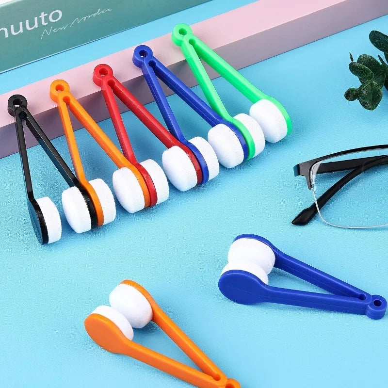 Mini Creative Two-side Glasses Brush Soft Microfiber Spectacles Cleaner Glasses Cleaner Rub Eyeglass Cleaning Brush Wiping Tool