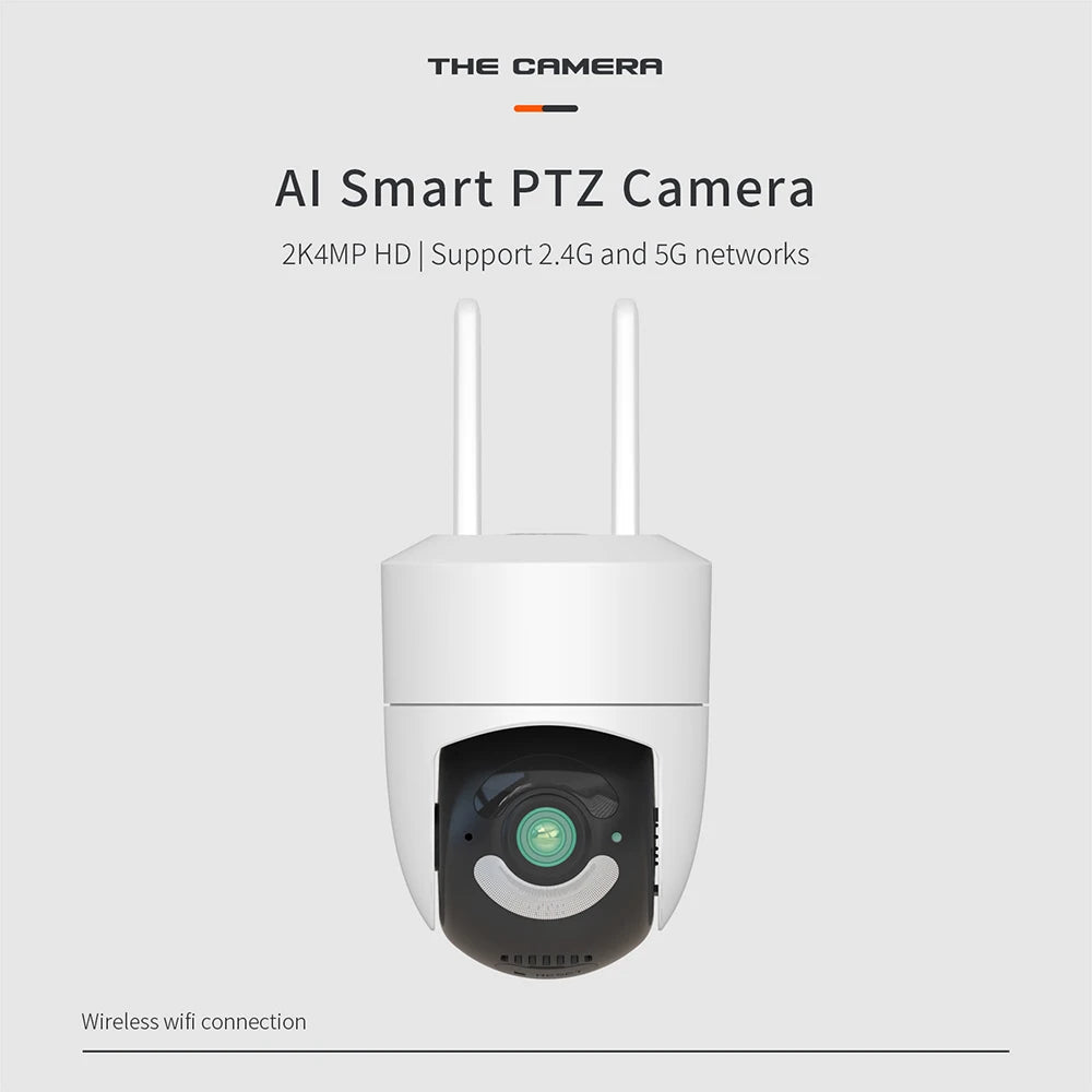 4MP Onvif 2.4G/5G Dual Band WiFi Home Security Cameras Waterproof Motion Detection Outdoor IP Alarm Surveillance Tuya Camera
