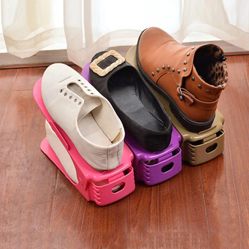 1/2/3pcs Integrated Shoe Rack Double Adjustable Shoe Rack Shoe Storage Rack Slipper Shoe Storage Home Organization