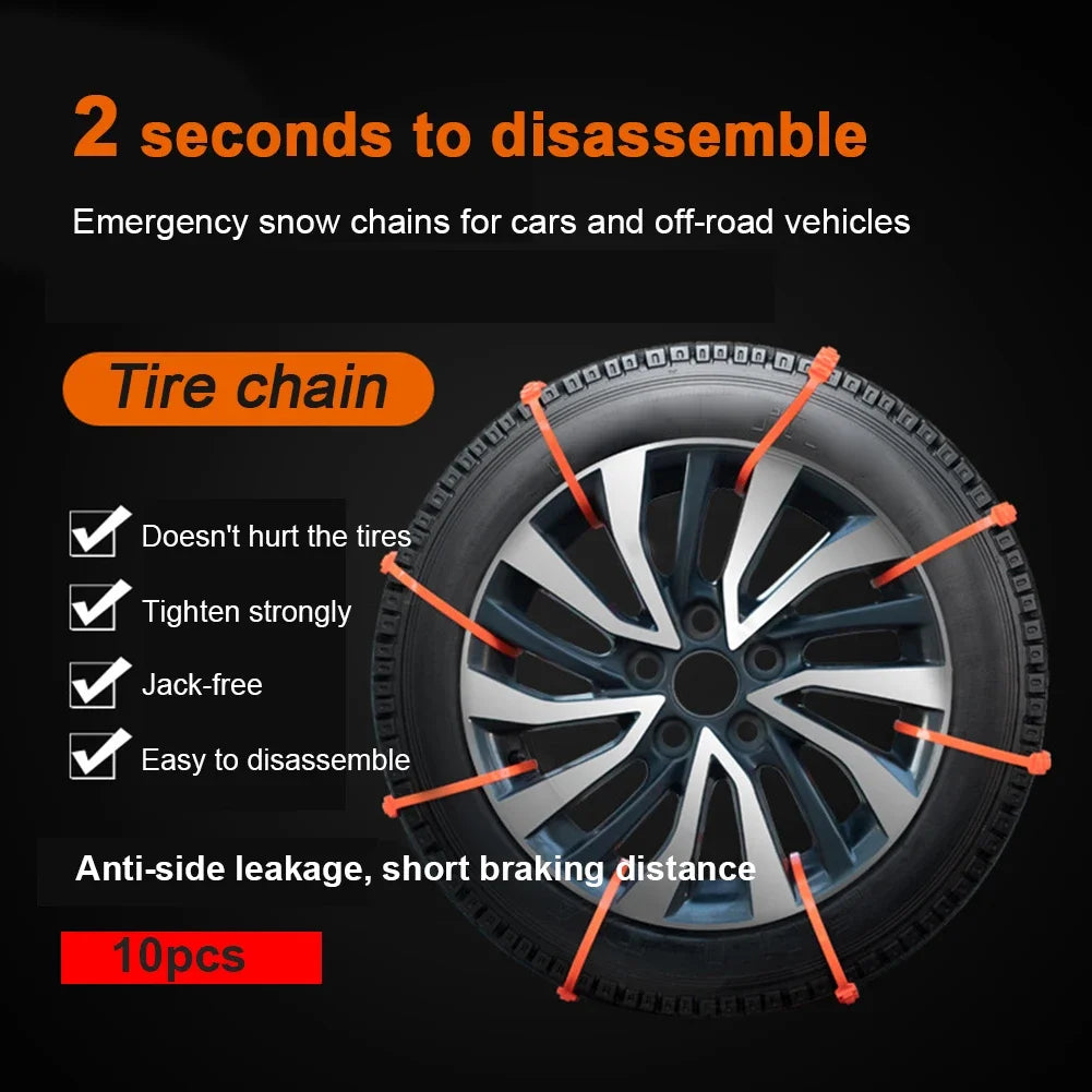 10/20Pcs Anti Skid Snow Chains Car Winter Tire Wheels Chains Winter Outdoor Snow Tire Emergency Double Grooves Anti-Skid Chains