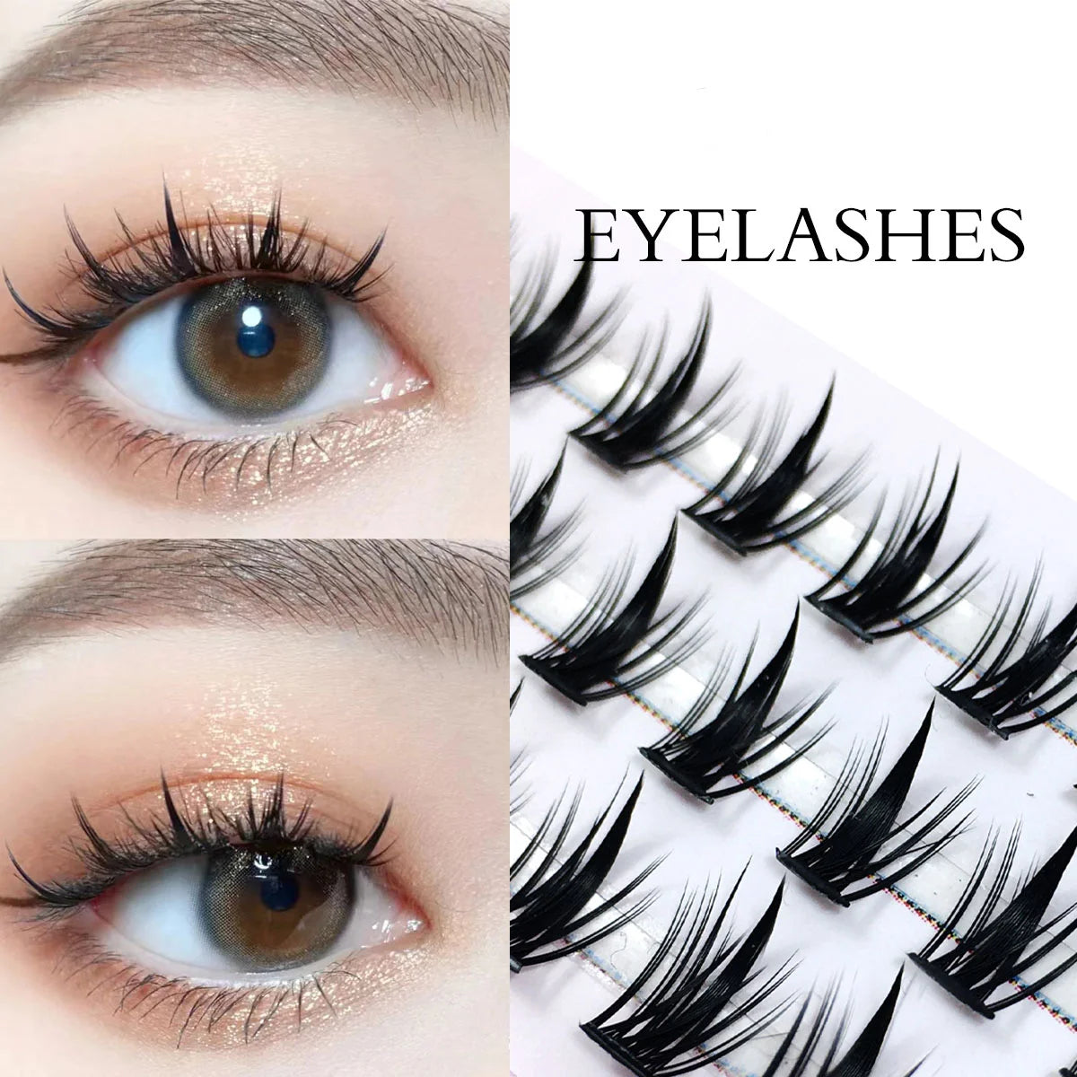 48/60/160 Bundles False Eyelash Extension Natural Mink Eyelashes Clusters Individual Lashes Bunches Makeup Cilia Eyes Faux Cils