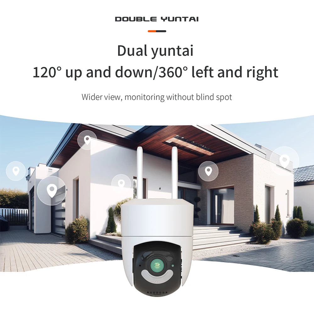 4MP Onvif 2.4G/5G Dual Band WiFi Home Security Cameras Waterproof Motion Detection Outdoor IP Alarm Surveillance Tuya Camera