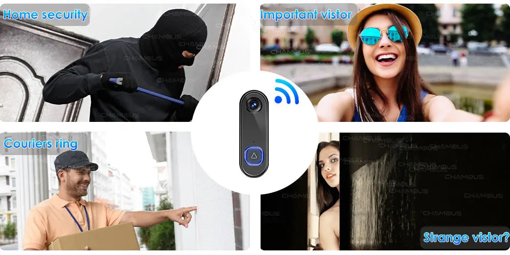 TUYA Video Doorbell WiFi  Wireless Outdoor Door Bell Camera AC Power 1080P Video Door Phone Waterproof IP65 Alexa Google Home