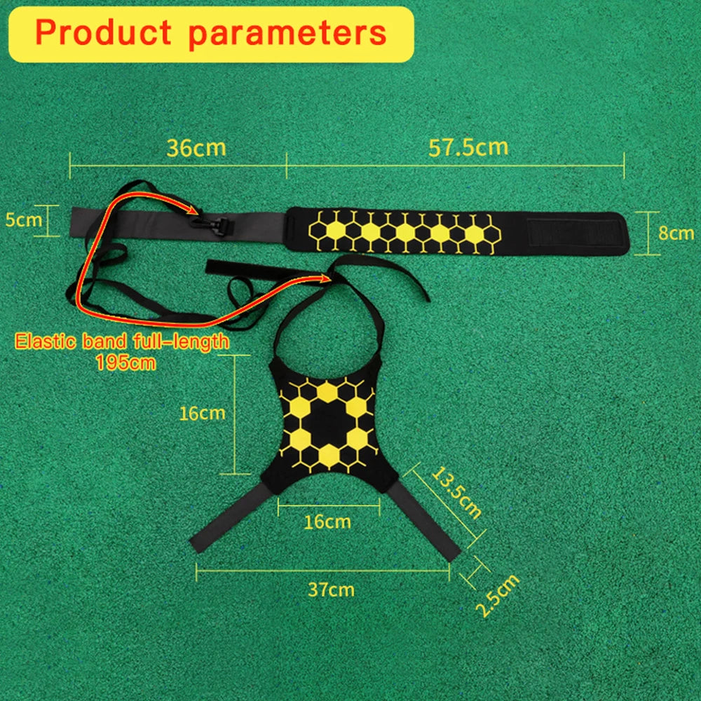 Soccer Training Belt,Football Kick Trainer,Solo Practice Training Aid, Adjustable Practice Belt for Kids and Adults Fits Ball