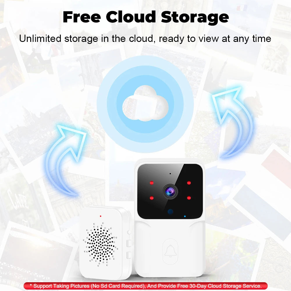Tuya Video Doorbell Wireless HD Camera WiFi PIR Motion Detection IR Alarm Security Smart Home Security Door Bell WiFi Intercom