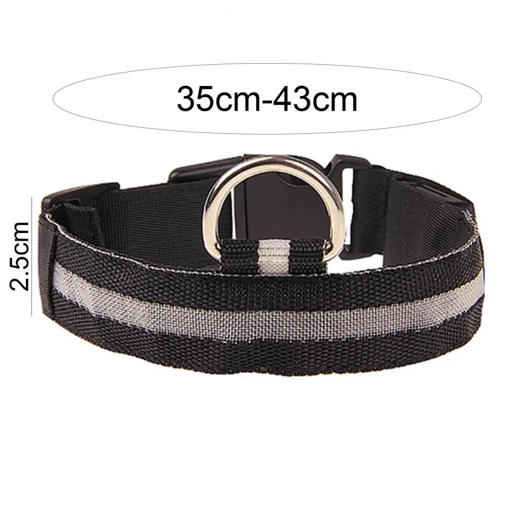 Neck Strap Adjustable Rain Resistant Nylon LED Dog Collar