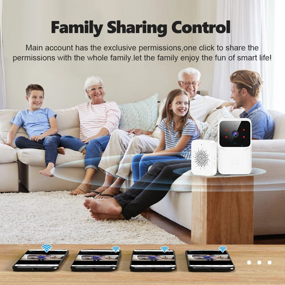 Tuya Video Doorbell Wireless HD Camera WiFi PIR Motion Detection IR Alarm Security Smart Home Security Door Bell WiFi Intercom