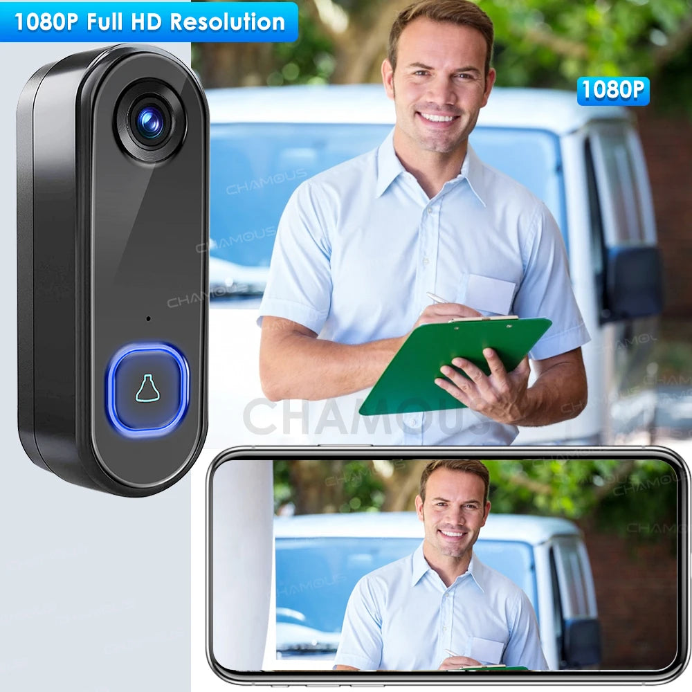 TUYA Video Doorbell WiFi  Wireless Outdoor Door Bell Camera AC Power 1080P Video Door Phone Waterproof IP65 Alexa Google Home
